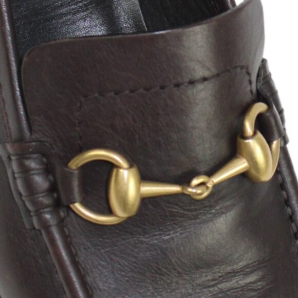 Gucci Horse Bit Chocolate Brown Preppy Leather Loafer, Size 6.5 - Picture 5 of 9
